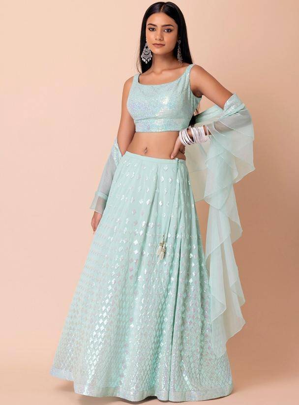 Zeel Clothing vol 27 georgette Light blue  Designer lehenga choli in Kolkata